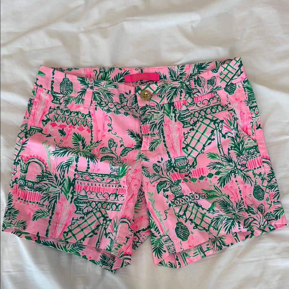Lilly Pulitzer Pink and Green Patterned Shorts